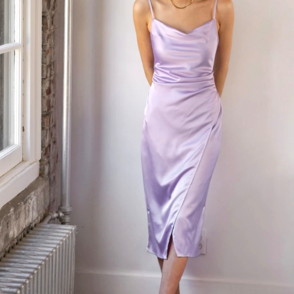 MADDY SLIP MIDI DRESS - LAVENDER